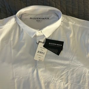Mizzen + Main white polo shirt. Never worn. With tags